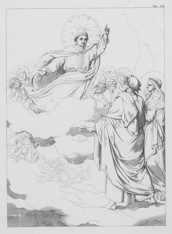 Divina Commedia di Dante, Paradiso, Tavola VII (litografia) da Bernhard Schuler
