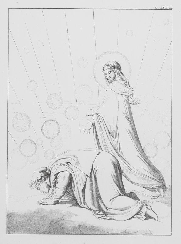 Divina Commedia di Dante, Paradiso, Tavola XXXVIII (litografia) da Bernhard Schuler