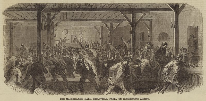 La sala della Marsigliese, Belleville, Parigi, durante l