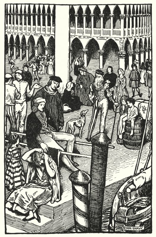 Illustrazione per The Cloister and The Hearth di Charles Reade (litografia) da Byam (after) Shaw