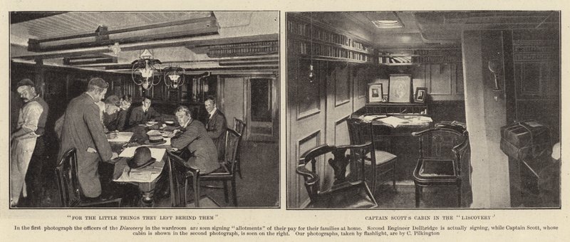 Per le piccole cose che hanno lasciato dietro di loro, la cabina del Capitano Scott nella Discovery da C. Pilkington