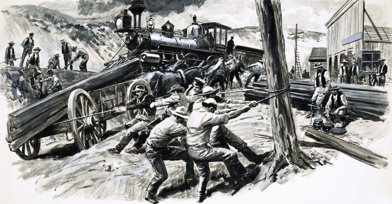 Una ferrovia che attraversa lo stato di Washington nel 1873 da C.L. Doughty