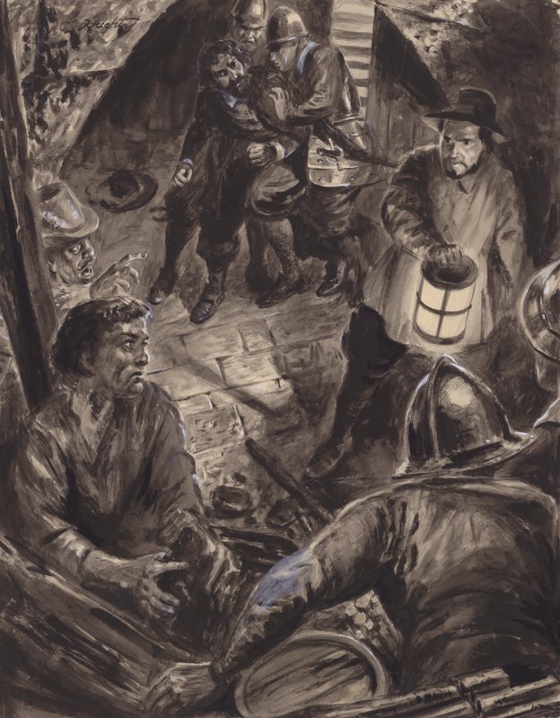 Arresto di Guy Fawkes e dei suoi cospiratori (gouache su carta) da C.L. Doughty