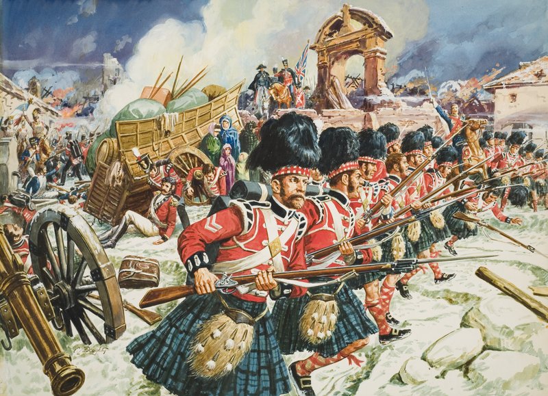 Difesa di Corunna (gouache su carta) da C.L. Doughty