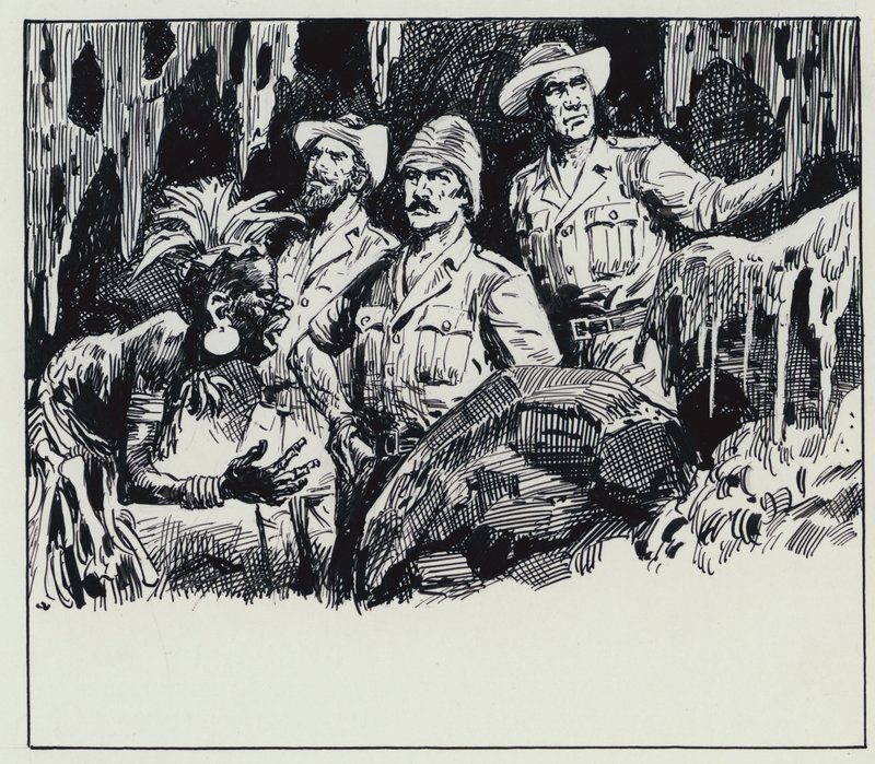 Illustrazione per King Solomons Mines (gouache su carta) da C.L. Doughty