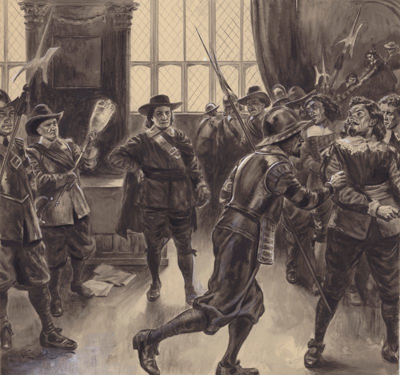 Oliver Cromwell espulse i restanti membri della Camera dei Comuni da C.L. Doughty