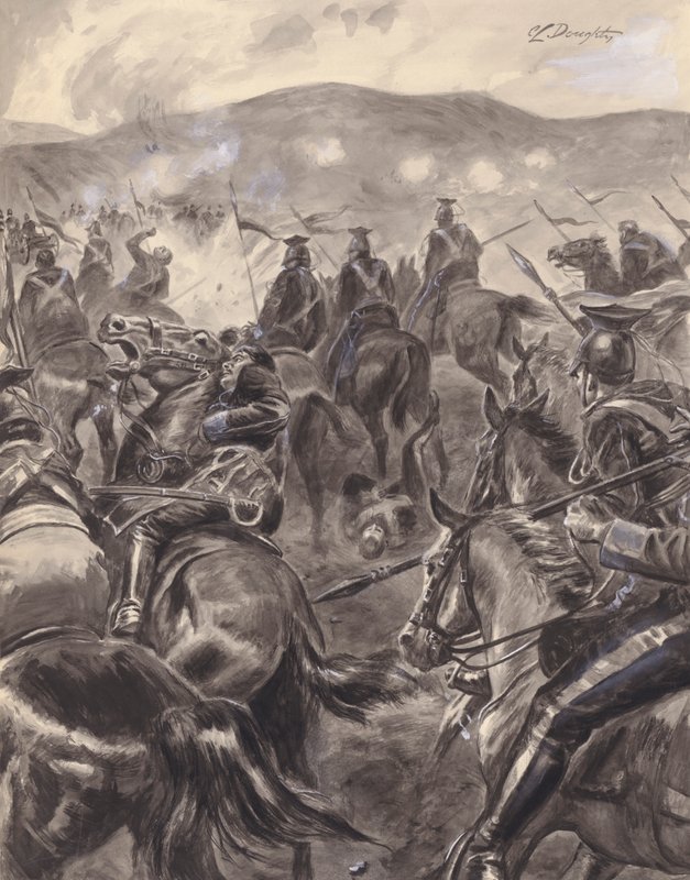 La carica della brigata leggera (gouache su carta) da C.L. Doughty