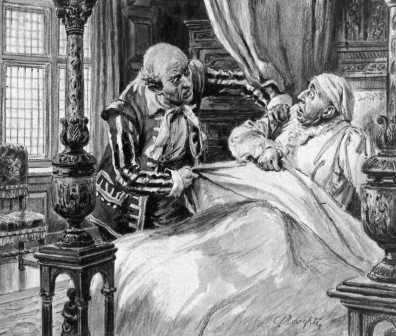Il sindaco di Londra, infastidito per essere stato svegliato da quello che si è rivelato essere il Grande Incendio di Londra (litografia) da C.L. Doughty