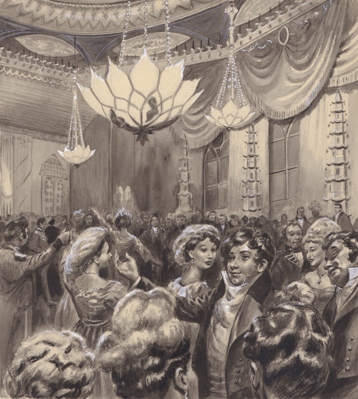 Il Principe Reggente al Brighton Pavilion (gouache su carta) da C.L. Doughty