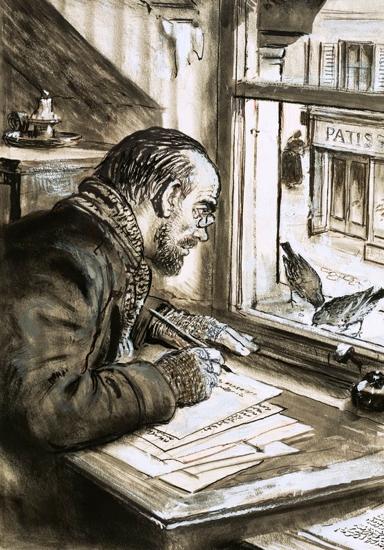 Il guerriero delle parole, Emile Zola (gouache su carta) da C.L. Doughty
