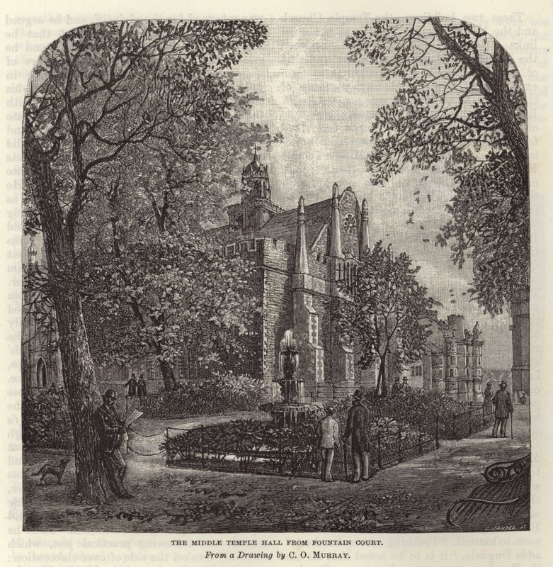 Middle Temple Hall da Fountain Court da C.O. Murray
