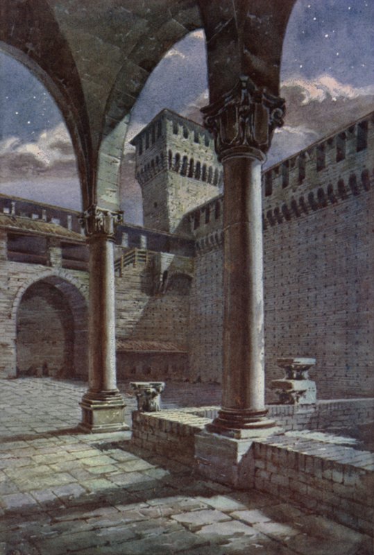 Cortile, Castello Sforzesco, Milano da C.T.G. Formili
