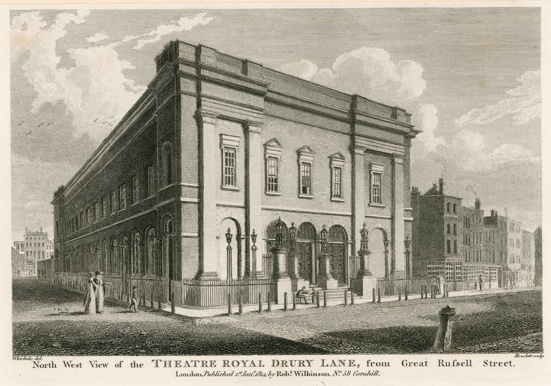 Vista occidentale del Teatro Reale, Drury Lane, Londra, da Great Russell Street da C. John Mayle Whichelo