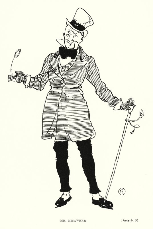 Personaggio di Dickens: Mr Micawber da Captain Edward Henry Handley Read