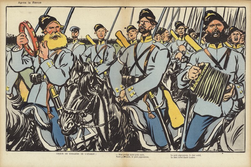 Visita del presidente Loubet in Russia, illustrazione per Le Rire da Caran d Ache