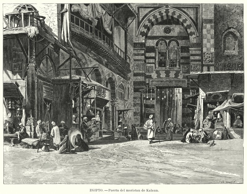 Ingresso al complesso di Qalawun, Il Cairo, Egitto da Carl Friedrich Heinrich (after) Werner