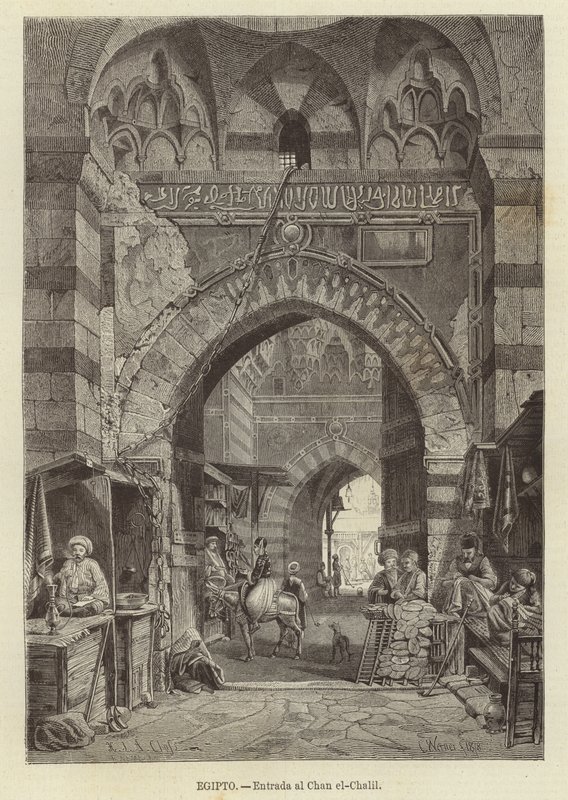 Egitto - Ingresso a Khan el-Khalili da Carl Friedrich Heinrich Werner