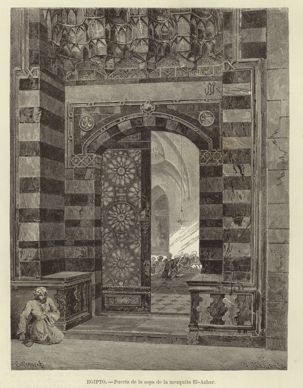 Egitto - Porta della moschea di Al-Azhar da Carl Friedrich Heinrich Werner