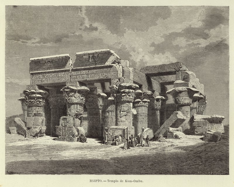 Egitto - Tempio di Kom Ombo da Carl Friedrich Heinrich Werner