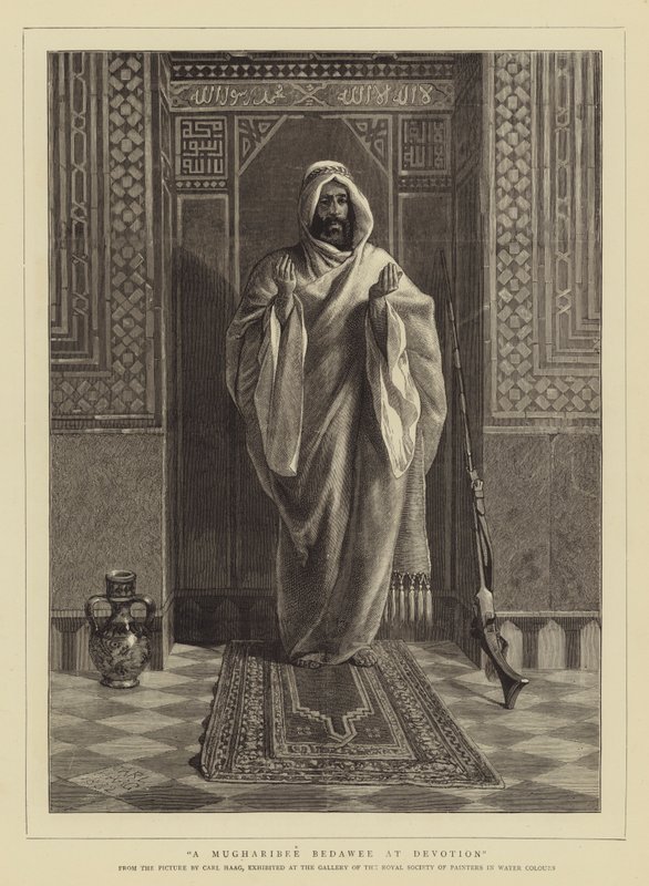 Un Mugharibee Bedawee in devozione da Carl Haag