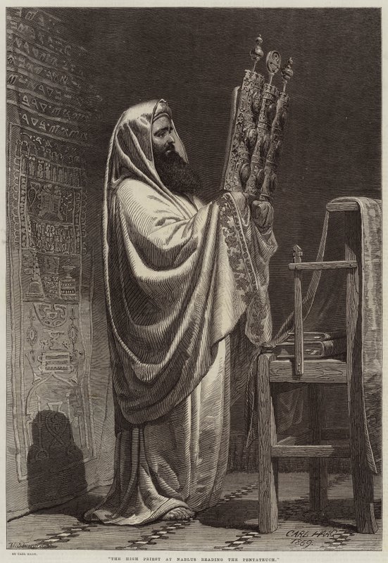 Il sommo sacerdote a Nablus che legge il Pentateuco da Carl Haag