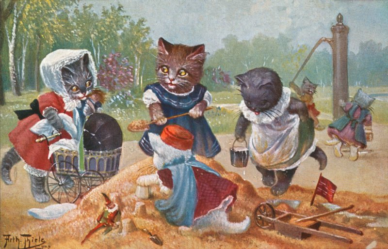 Cartolina umoristica di gatti da Carl Robert Arthur Thiele
