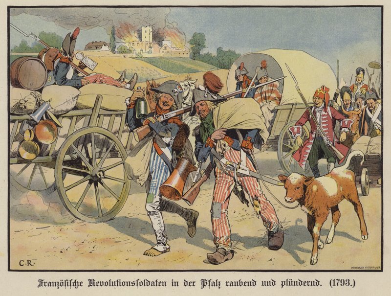 Soldati francesi che rubano e saccheggiano nel Palatinato da Carl Röchling