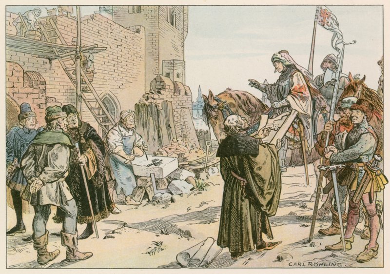 Federico II alla posa delle fondamenta del castello sul fiume Sprea nel 1443 da Carl Rohling