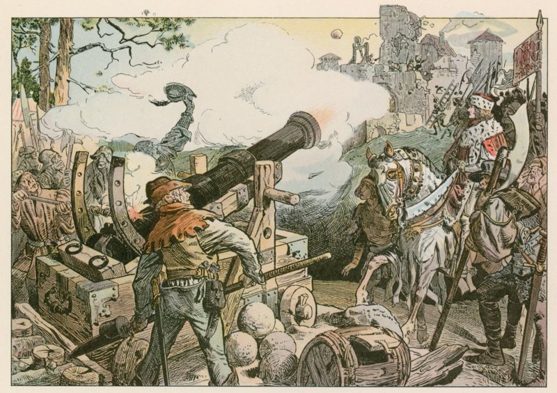 Federico I (1371-1440) combatte contro la famiglia Von Quitzow nel 1414 da Carl Rohling
