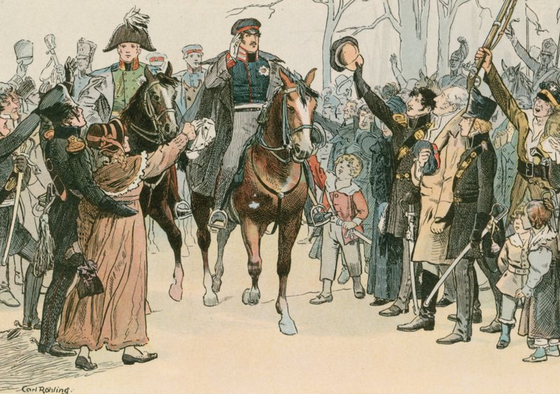 Federico Guglielmo III, Re di Prussia (1770-1840), che si rivolge al pubblico a Breslavia nel marzo 1813 da Carl Rohling