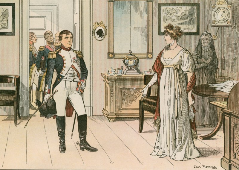 Regina Luisa di Prussia (1776-1810) e Napoleone I (1769-1821) a Tilsit nel 1807 durante la firma del secondo trattato di Tilsit da Carl Rohling