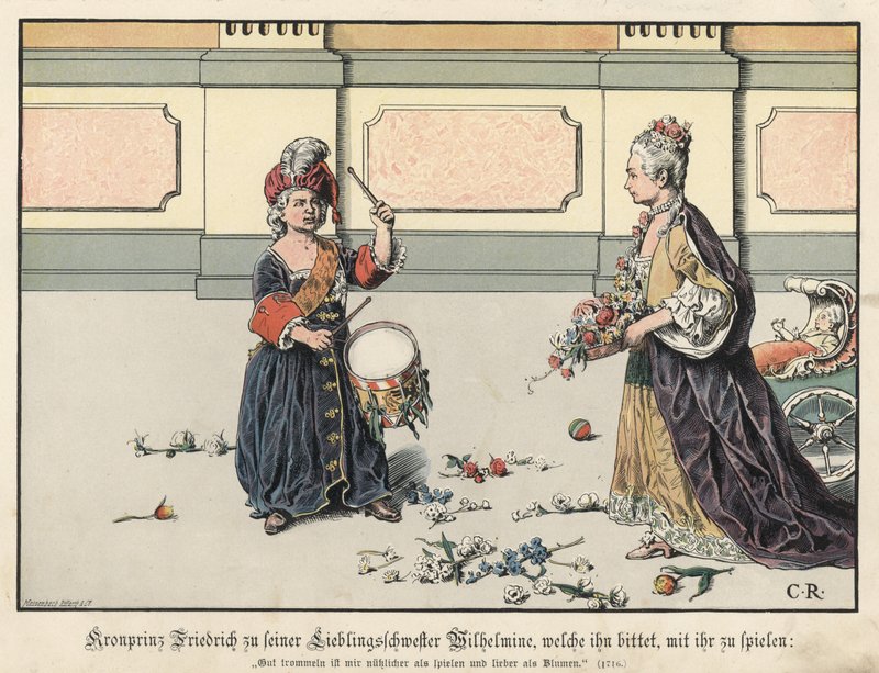 Principe ereditario Federico di Prussia con sua sorella, Wilhelmina da Carl Röchling