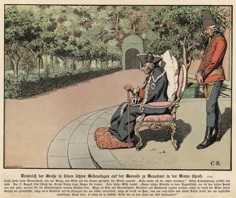 Federico il Grande di Prussia in vecchiaia da Carl Röchling