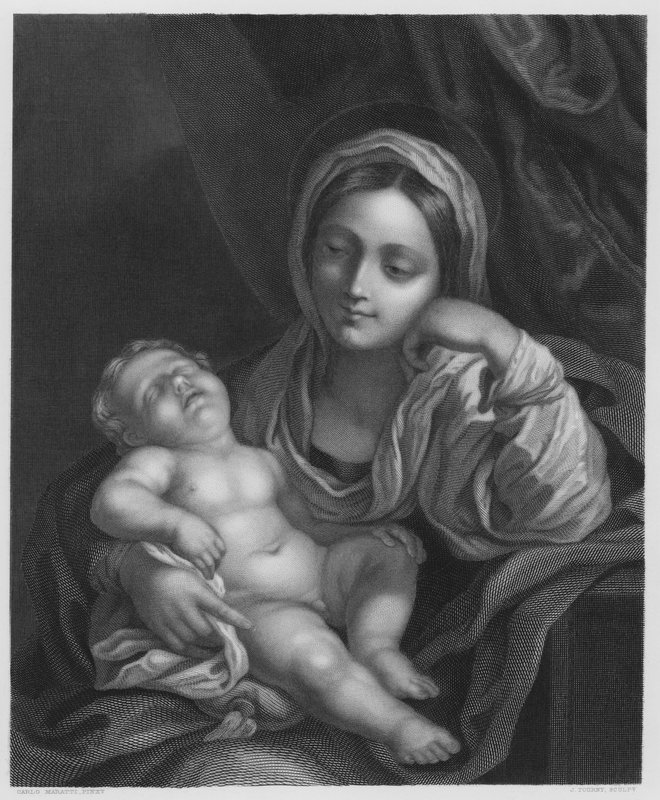 La Vergine e il Bambino, dal quadro nella collezione reale da Carlo (after) Maratta or Maratti
