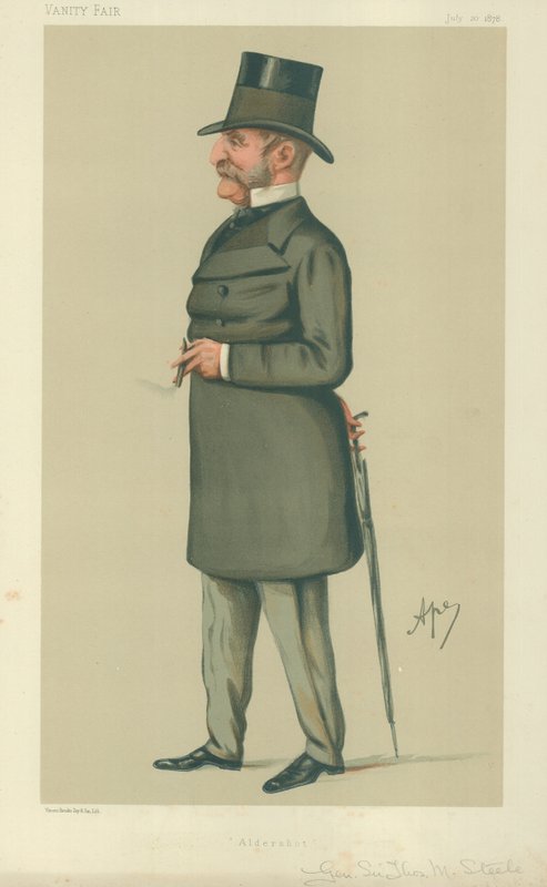 Generale Sir Thomas Montagu Steele, Aldershot, 20 luglio 1878, caricatura di Vanity Fair da Carlo Pellegrini
