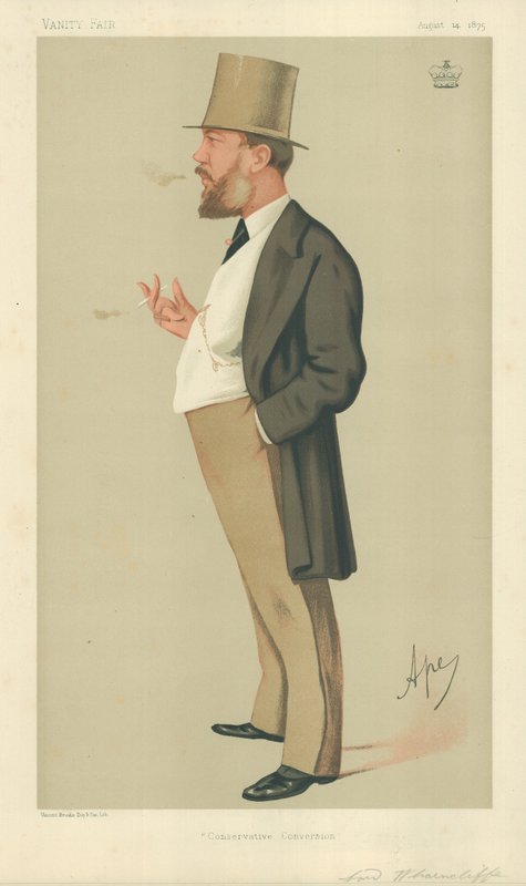 Lord Wharncliffe, Conversione conservatrice, 14 agosto 1875, caricatura di Vanity Fair da Carlo Pellegrini