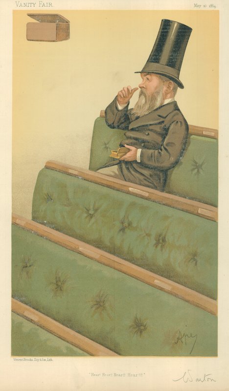 Mr Charles Nicholas Warton, Hear Hear Hear Hear, 10 maggio 1884, caricatura di Vanity Fair da Carlo Pellegrini