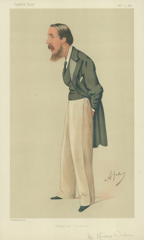 Mr Rivers Wilson, finanza egiziana, 9 novembre 1878, caricatura di Vanity Fair da Carlo Pellegrini