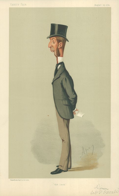 Mr Rowland Winn, The lash, 29 agosto 1874, caricatura di Vanity Fair da Carlo Pellegrini