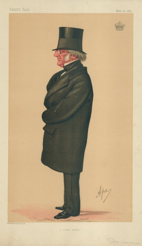 Philip-Henry Stanhope Stanhope, un nobile scrittore, 23 maggio 1874, caricatura di Vanity Fair da Carlo Pellegrini