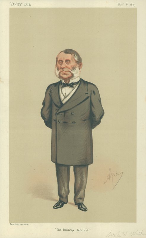 Sir Edward William Watkin, The Railway Interest, 6 novembre 1875, caricatura di Vanity Fair da Carlo Pellegrini