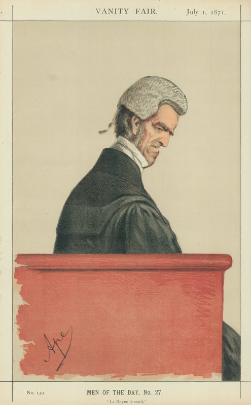 Sir John George Shaw-Lefevre, La Reyne le veult, 1 luglio 1871, caricatura di Vanity Fair da Carlo Pellegrini