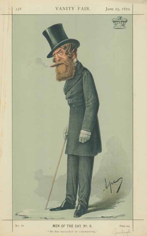 Visconte Ranelagh, è riuscito a fare volontariato, 25 giugno 1870, caricatura di Vanity Fair da Carlo Pellegrini