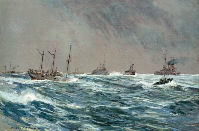 Navi da guerra degli Stati Uniti in una tempesta al largo della costa cubana da Carlton Theodore Chapman