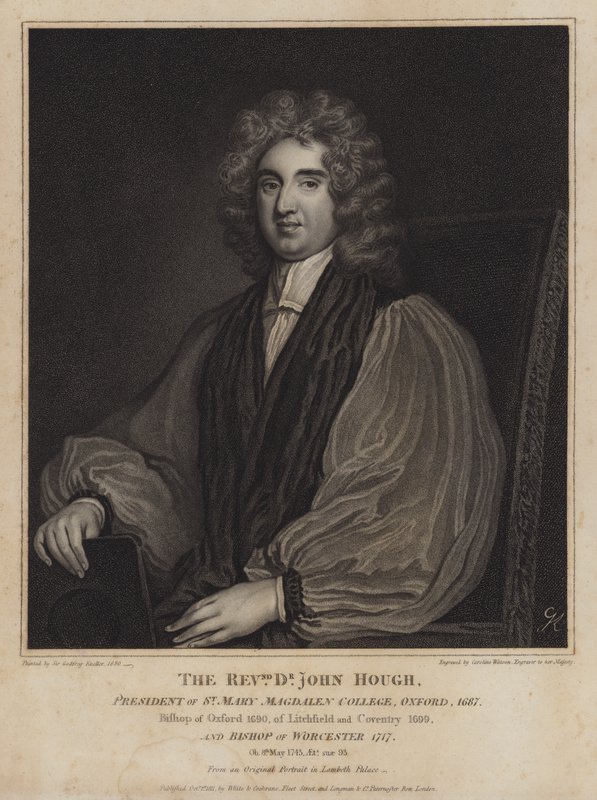 John Hough, vescovo inglese e presidente del Magdalen College, Oxford da Caroline Watson
