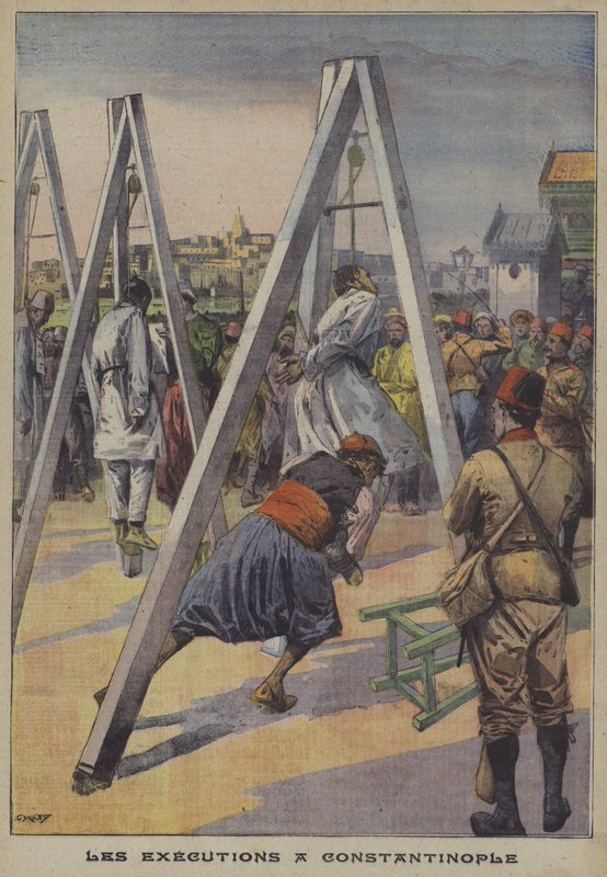Esecuzioni dei partecipanti al colpo di stato ottomano del 1909 a Costantinopoli da Carrey