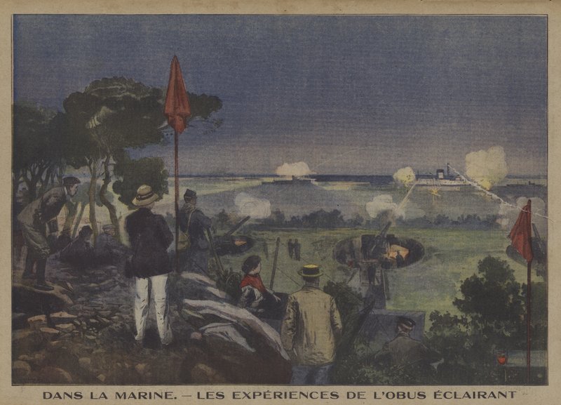 Addestramento della Marina francese nel tiro di proiettili illuminanti da Carrey