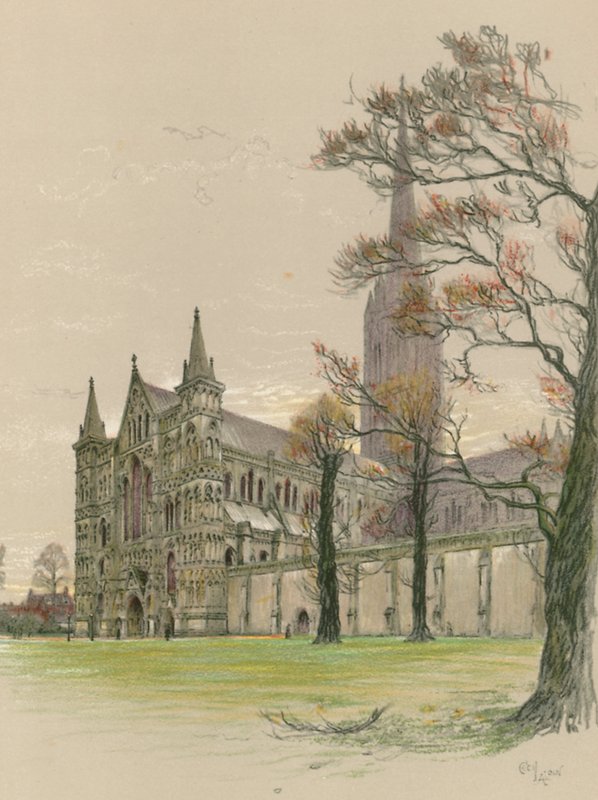 Cattedrale di Salisbury da Cecil Charles Windsor Aldin