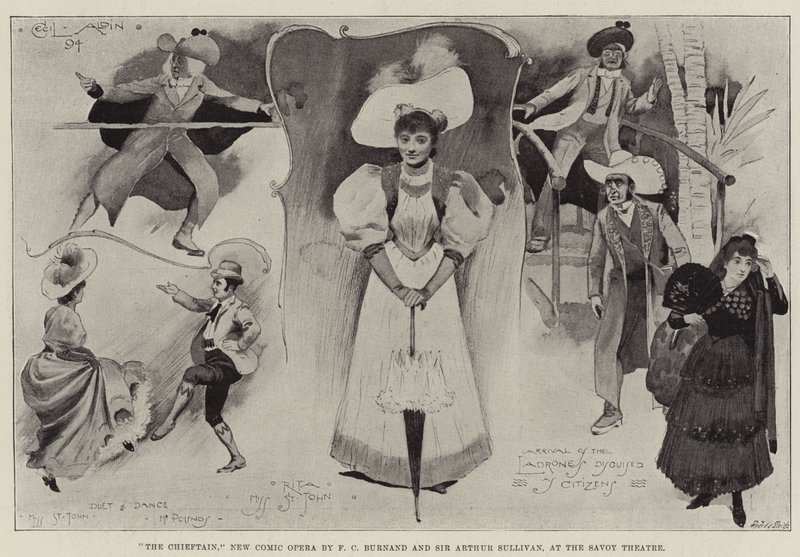 Il capo, nuova opera comica di F C Burnard e Sir Arthur Sullivan, al Savoy Theatre da Cecil Charles Windsor Aldin