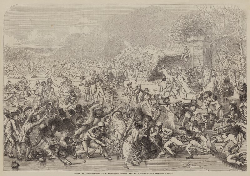 Scena al lago Duddingstone, Edimburgo, durante il recente gelo da Charles Altamont Doyle